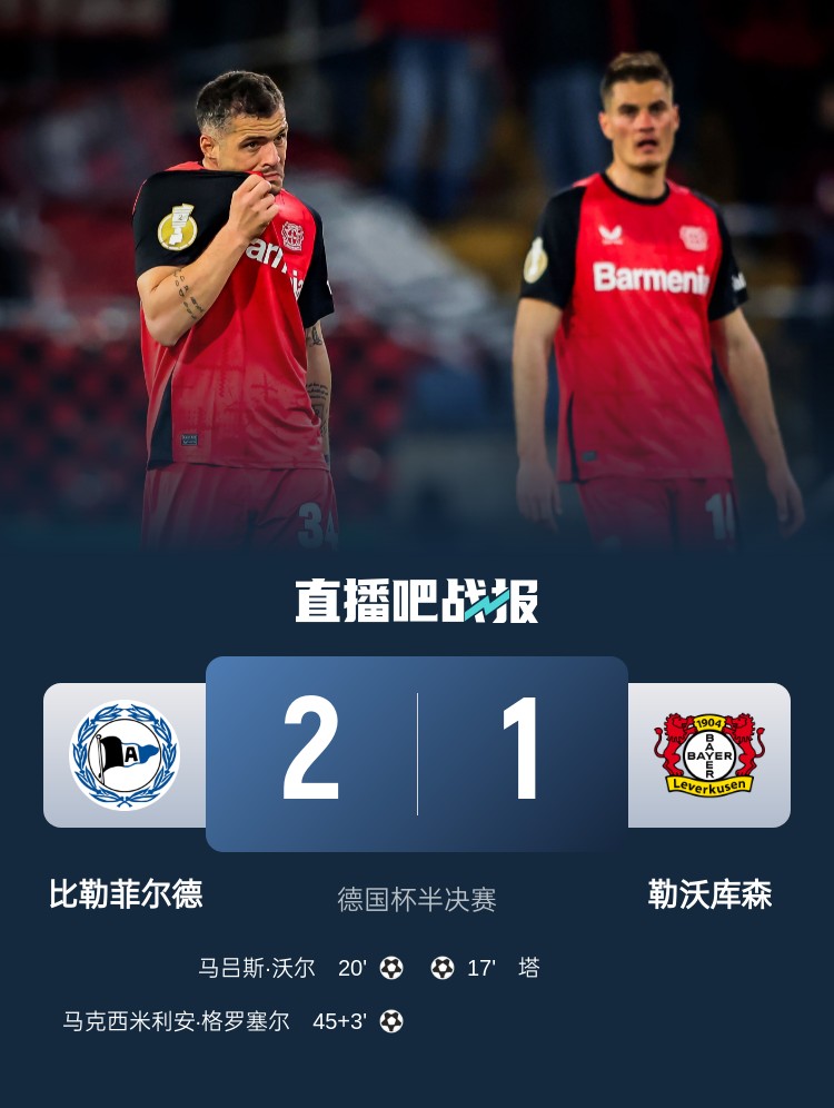 比勒菲爾德是史上第4支晉級(jí)德國(guó)杯決賽的德丙球隊(duì)，此前3隊(duì)未奪冠